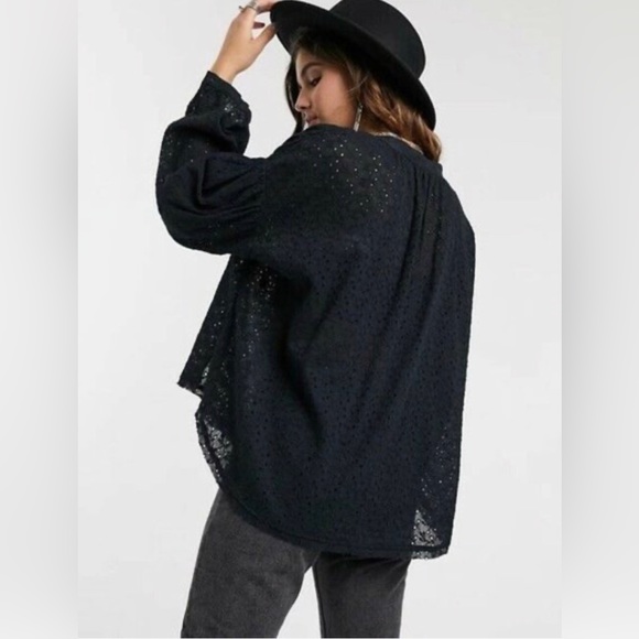 Free People Eyelet Long Sleeve Blouse - Picture 5 of 6